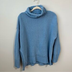 Aerie Blue Turtleneck Oversized Chunky Knit Pullover Sweater Women’s Size XS